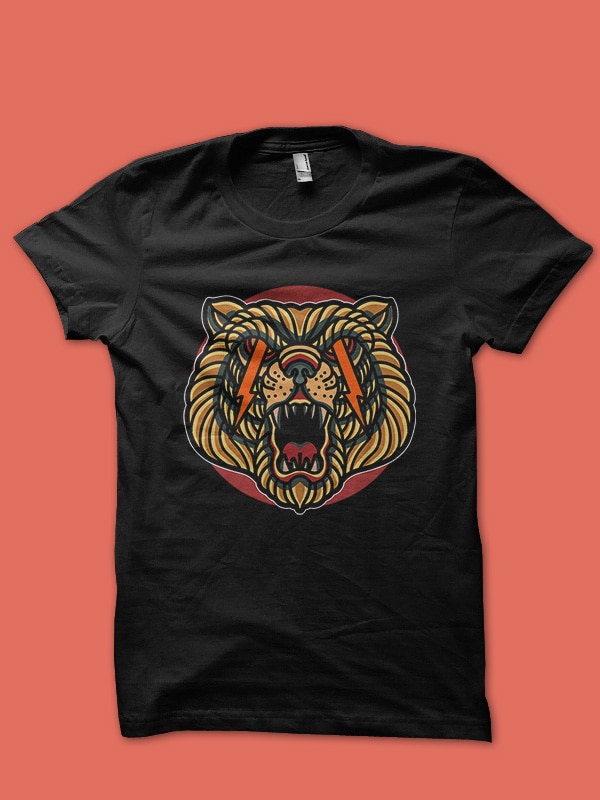 angry bear tshirt design