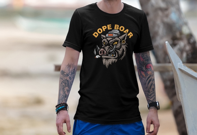 Dope Boar vector t-shirt design