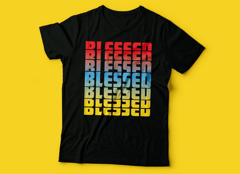 blessed repetitive neon t shirt design | christian tshirt design - Buy ...