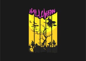 Halloween Silhouette T-shirt Design. Day of the dead t-shirt designs vector. Eps Svg Png