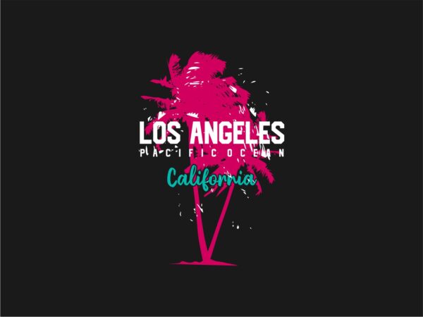 Los angeles california pacific ocean graphic t-shirt design, eps svg png