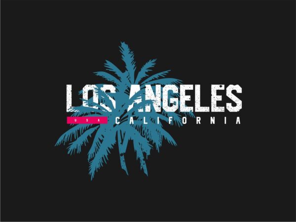 Los angeles california graphic t-sihrt, vector eps svg png
