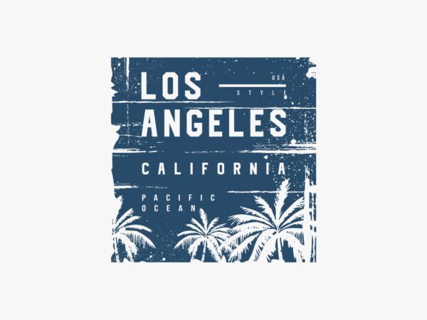 Los angeles t-shirt design. california pacific ocean