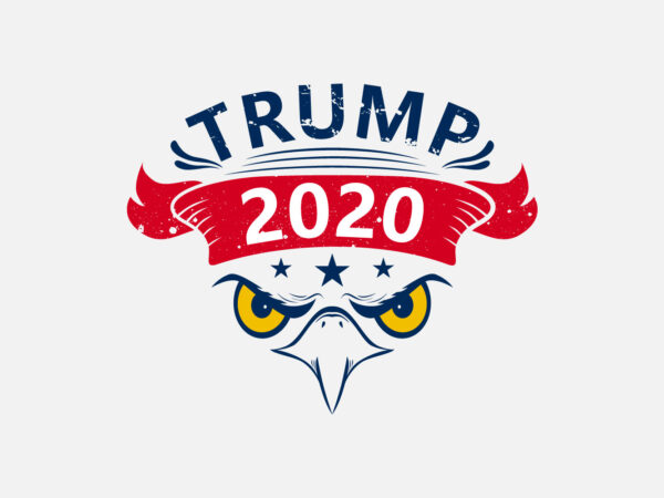 Trump 2020 re-election t-shirt design with american eagle