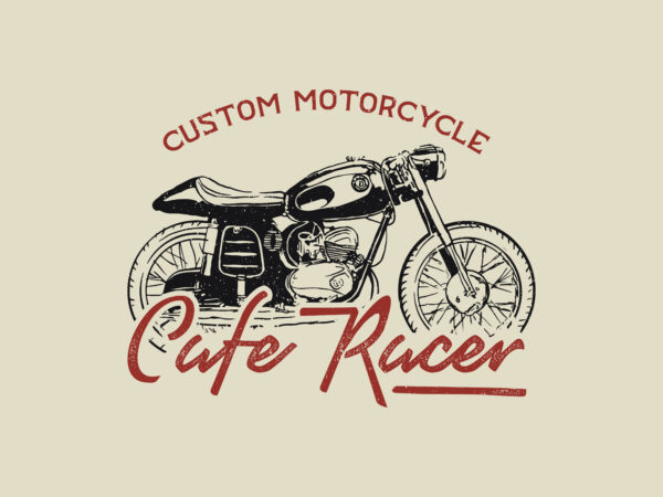 Custom motorsycle cafe racer part 2 tshirt design