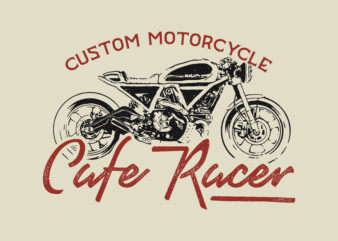 Custom Motorsycle Cafe Racer Tshirt Design