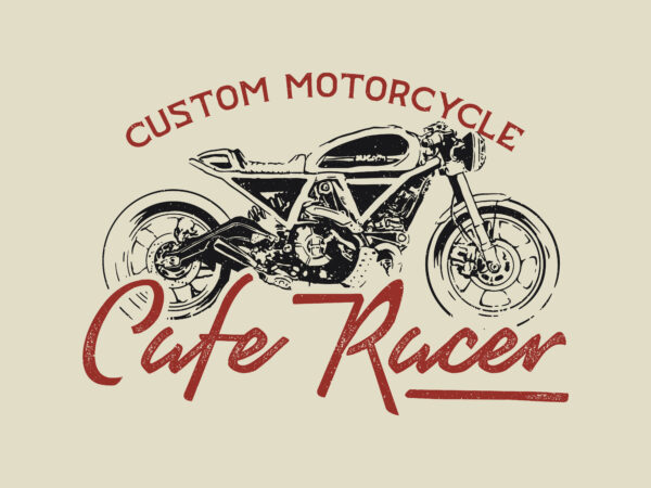 Custom motorsycle cafe racer tshirt design