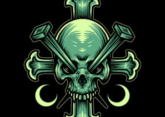 skull cross t-shirt design for sale