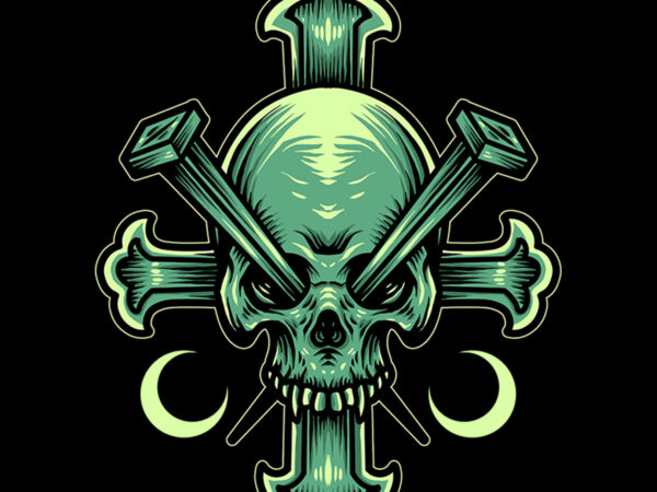 Skull cross t-shirt design for sale