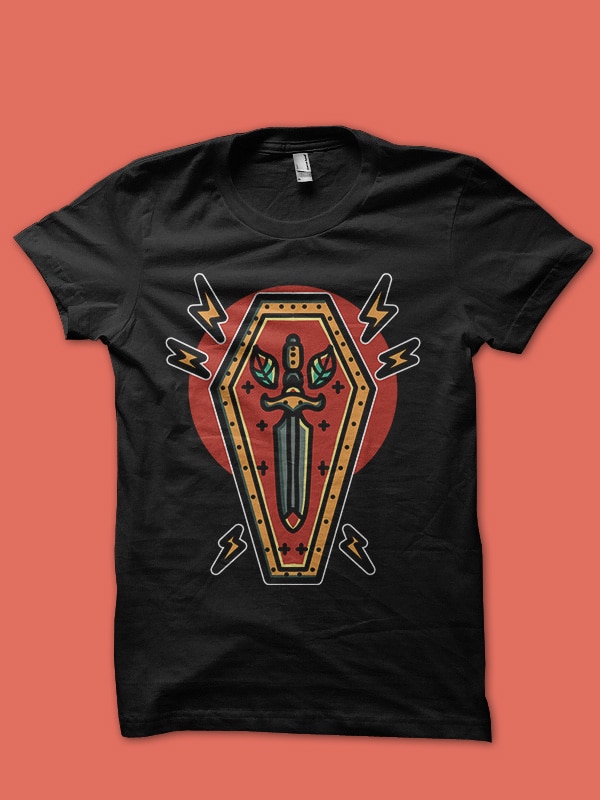 dagger coffin tshirt design