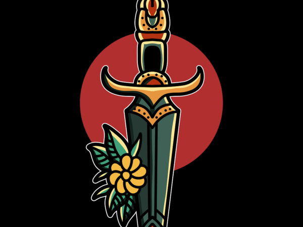 Dagger tshirt design ready to use Dagger tshirt design ready to use