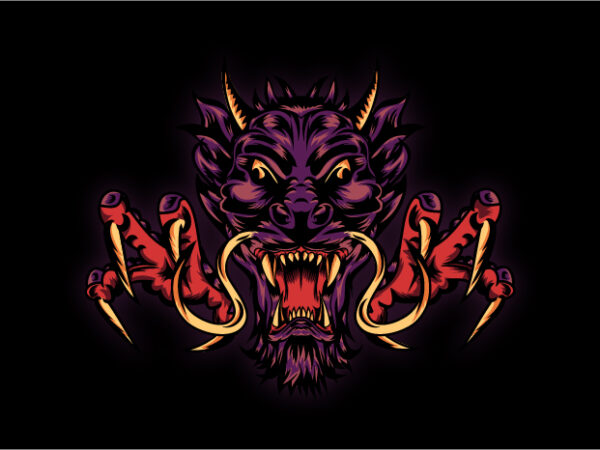 Angry dragon t shirt vector