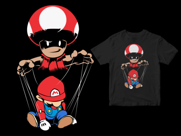 Marionette, funny design cartoon super mario