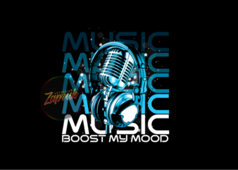 Music Boost my mood design graphic PNG High Quality ready print