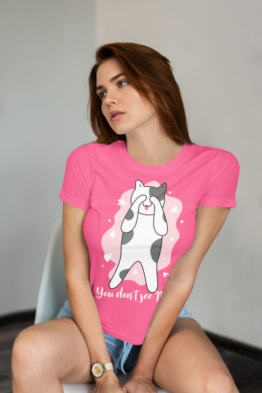Cute Cat Cartoon Pet Animal T-Shirt Design