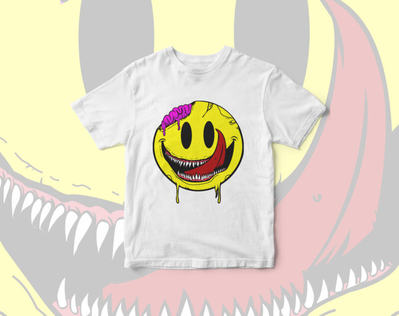 monster laugh icon, funny design for streetwear