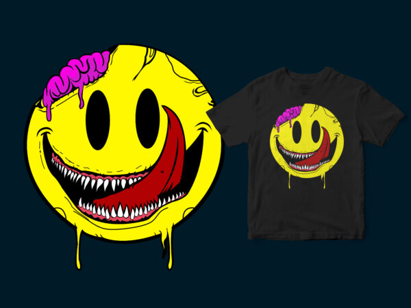 Monster laugh icon, funny design for streetwear