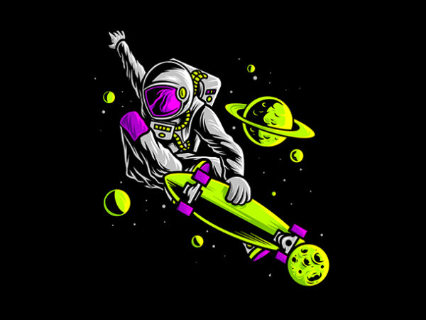 Astronaut skateboarding need more space t shirt vector