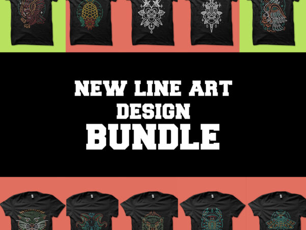 Line art design bundle new edition tshirt design