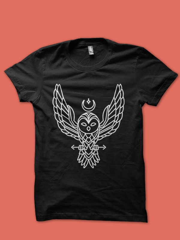 owl tshirt design ready to use