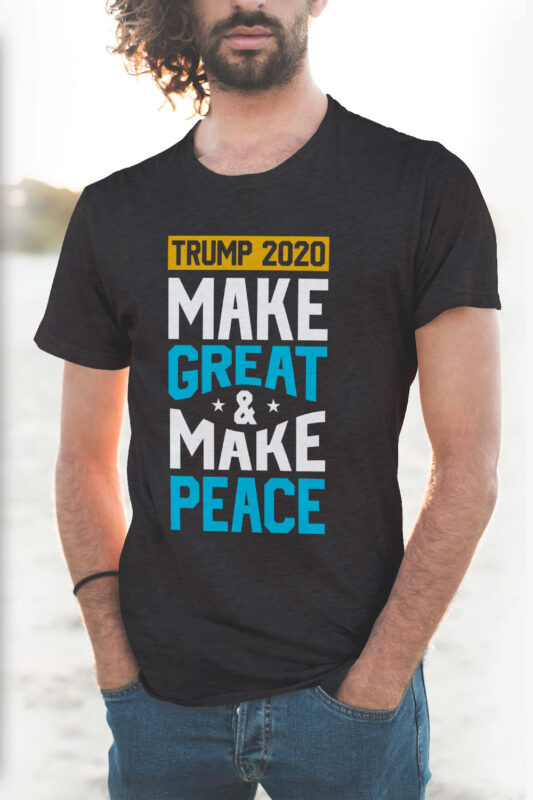 Trump 2020, Make Great and Make Peace. EPS SVG PNG