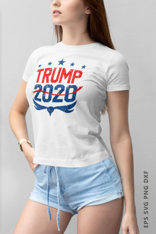 Trump 2020, Campaign Slogan T-shirt Design. Eps Svg Png