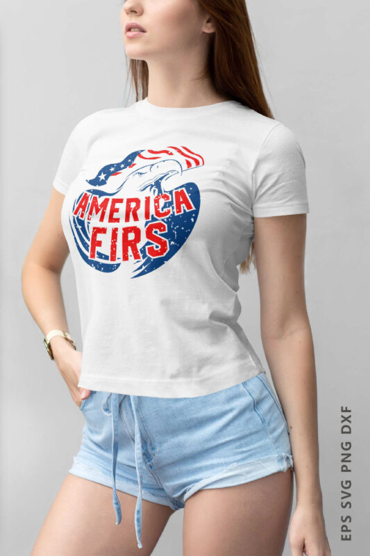 America First T-Shirt Design, with Eagle and American Flag