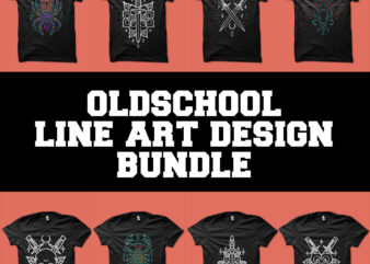 oldschool line art design bundle tshirt design