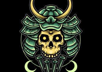 samurai skull design for t-shirt