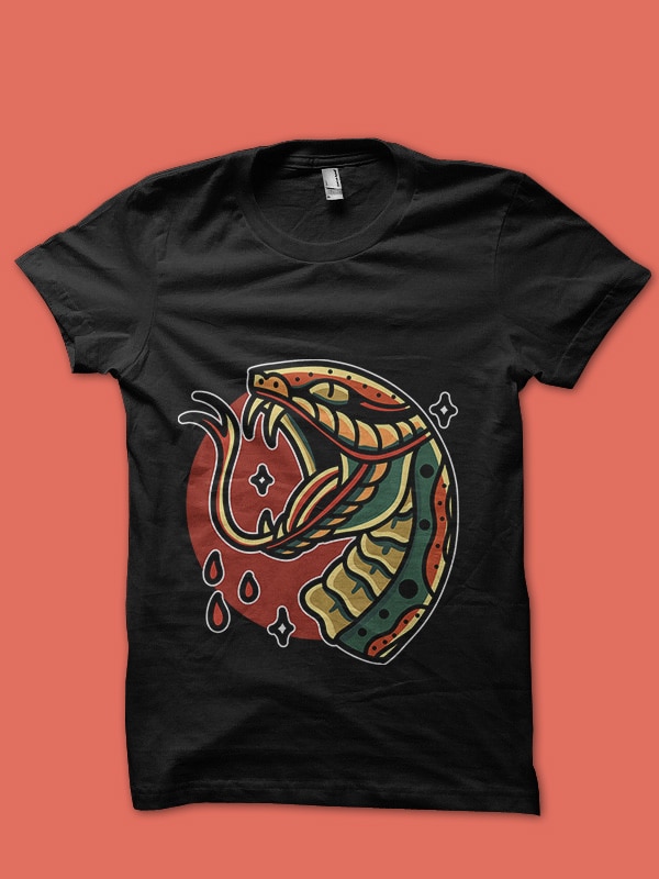 snake head tshirt design ready to use