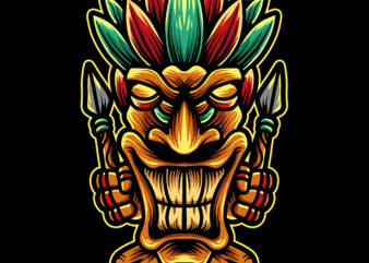 tiki totem design for t-shirt