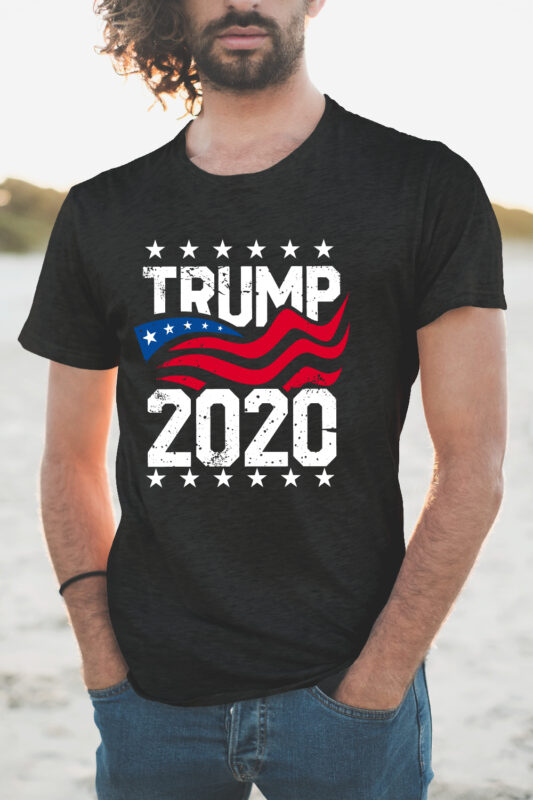 Trump 2020 t shirt design, American election 2020, Trump 2020 campaign, American slogans, American flag, vector t-shirt Design, Best selection Donald trump t shirt design