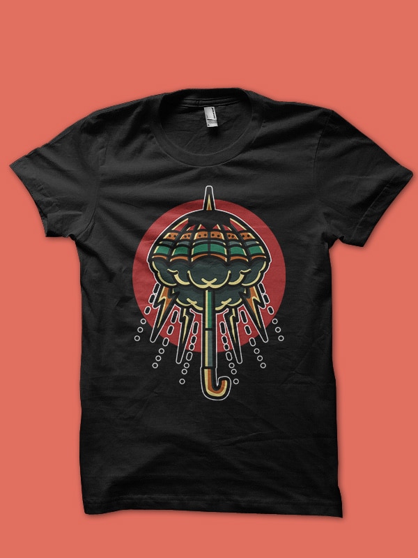 umbrella rain tshirt design