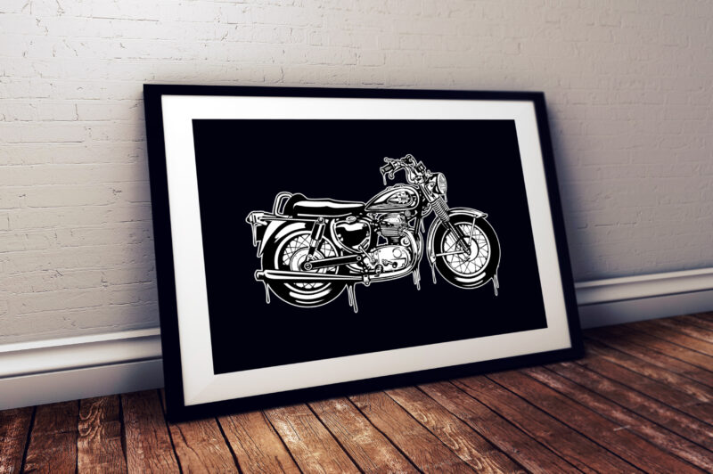 Black & White VECTOR ILLUSTRATION Motorcycles Concept