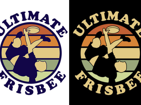 Ultimate frisbee vintage sunset t shirt vector graphic
