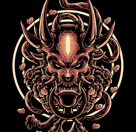 Demon graphic t-shirt design