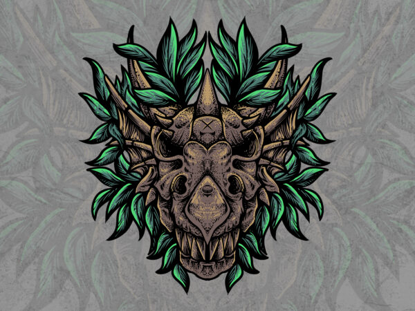 Dragon skull t-shirt design