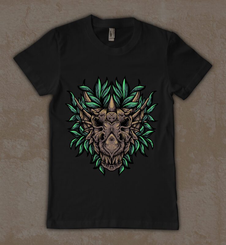 Dragon skull t-shirt design