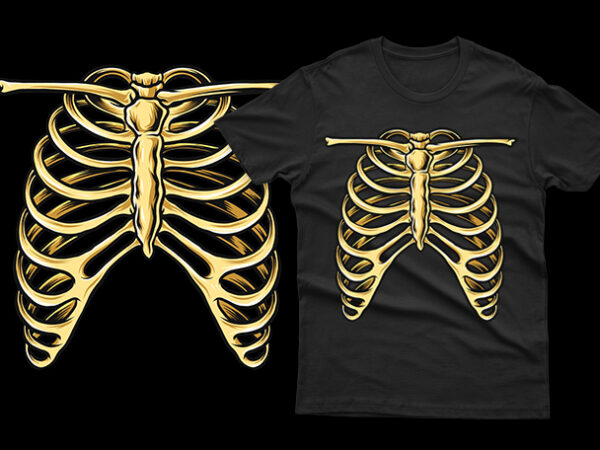 Skeleton ribs unique funny tshirt design for halloween horor