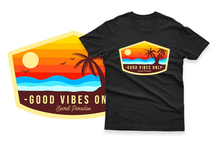 Good Vibes Only Secret Paradise Editable text