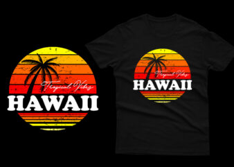 hawaii tropical vibes vintage graphic t shirt