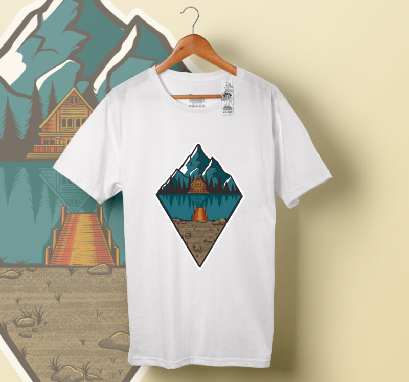 Mountain Cave T-shirt Design