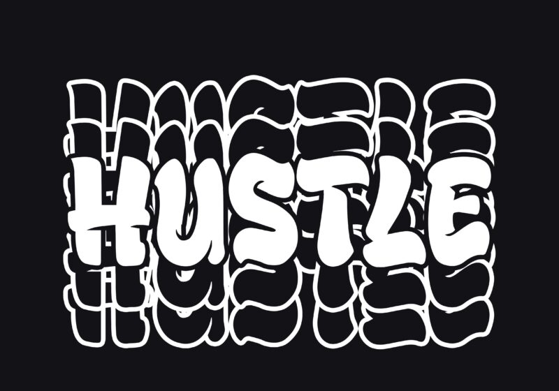 t-shirt vector 12 hustle bundle tshirt design completed with PSD File editable text update