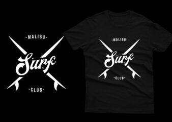 Malibu surf club t shirt designs for sale