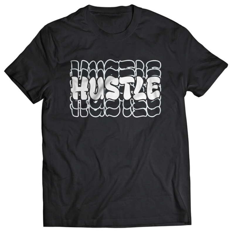 t-shirt vector 12 hustle bundle tshirt design completed with PSD File editable text update