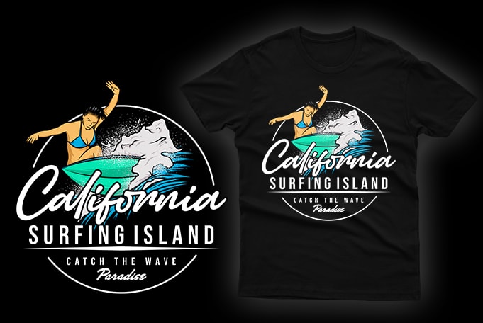 65 Surf Paradise Tshirt design , summer, surfing beach, outdoor and travel tee shirt pack. california, los angeles, miami, florida, hawaii, surf rider club