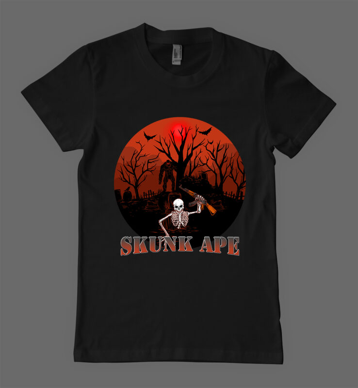Skull shot ak 47 T-shirt design