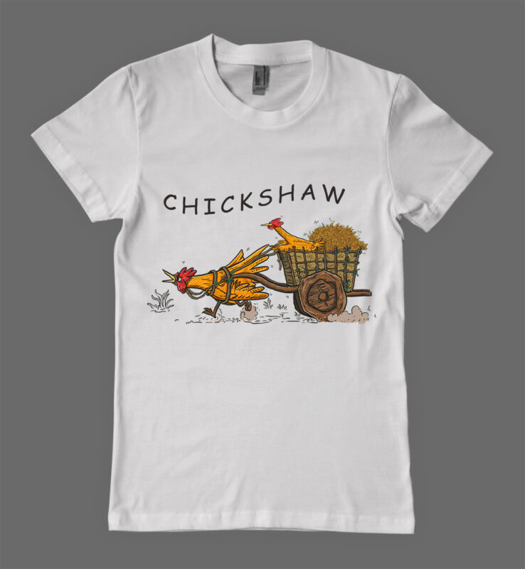 Cartoon Chiken Run T-shirt Design