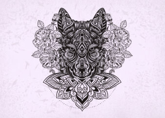 Wolf Mandala t-shirt design