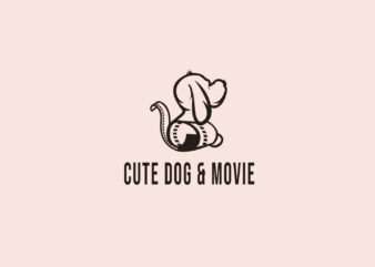 Cute Dog and Movie T-shirt Design